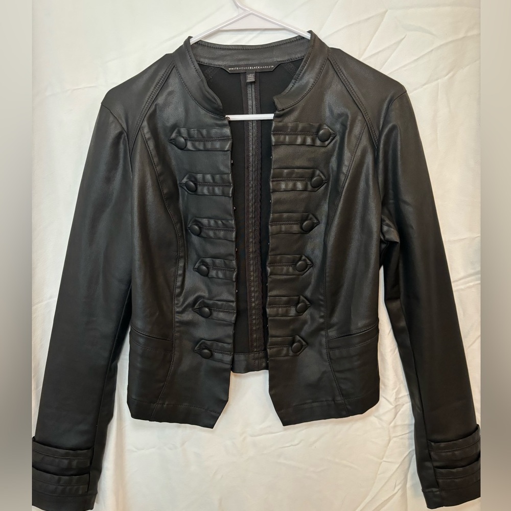 White House Black Market Black Leather Jacket